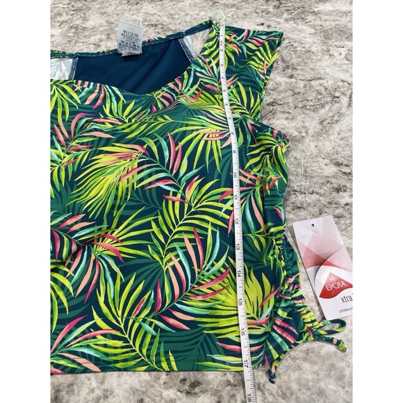 NEW Lands End 8 DD Tropical Palm High Neck Tankini SWIM TOP Built In Bra NWT - Picture 5 of 6
